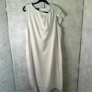 Eloquii white asymmetrical for fitting sheath dress plus size party party dress